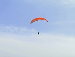 Paraglider in Sky Stock Footage