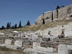 Theatre of Dionysus, Acropolis, Athens, Greece Stock Footage