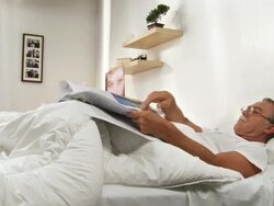 Reading In Bed Stock Footage