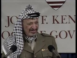 USA: PLO LEADER YASSER ARAFAT SPEAKING AT HARVARD UNIVERSITY Instructional Video