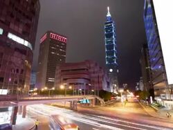 night scene of taipei,with busy traffic,time lapse Stock Footage