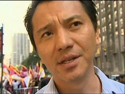 Pro-Tibet demo outside the UN conference News Clip