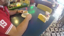 At Cafe: Eating, Drinking, Working Stock Footage