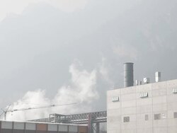 Factory with Construction Crane Stock Footage