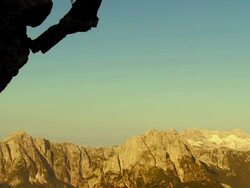 HD: Climber Hanging On A Rope Stock Footage