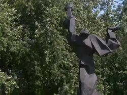 CU statue Stock Footage