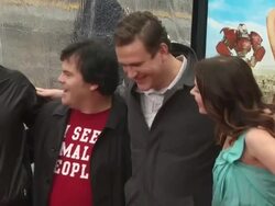 Jack Black, Jason Segel, Emily Blunt (and Rob Letterman) at the 'Gulliver's Travels' Premiere at Hollywood CA. (Footage by WireImage Video/GettyImages) Stock Footage