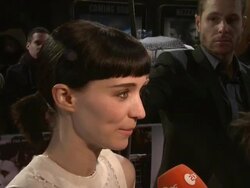Rooney Mara at The Girl With The Dragon Tattoo: World Premiere at Odeon Leicester Square on December 12, 2011 in London, England (Footage by WireImage Video/Getty Images) Stock Footage