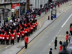 Baroness Thatcher Funeral - Ludgate Hill Stock Footage