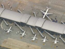 WS AERIAL View of Raleigh - Durham airport / North Carolina, United States Stock Footage