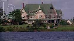 Country inn by the water, 1908 - reenactment Stock Footage