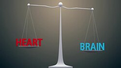 Heart and Brain conflict Stock Footage