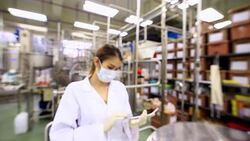 Pharmaceutical Technician At Work Stock Footage