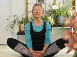 Senior Female doing Yoga in Bedroom Stock Footage
