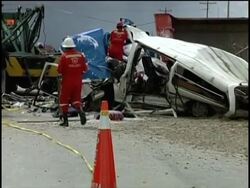 At least 10 killed when truck and a passenger bus collide News Clip