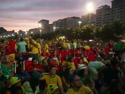 FIFA 2014 World Cup Fan Fest: Brazil v Cameroon Stock Footage