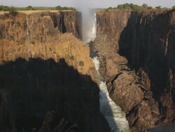 WS View of Victoria Falls / Livingstone, Southern, Zambia Stock Footage