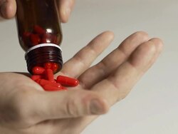HD SLOW MOTION: Taking Pills Out Of A Bottle Stock Footage
