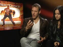 INTERVIEW: Sofia Boutella and Falk Hentschel on burping at Street Dance 2 3D Interviews at Corinthia Hotel London on March 22, 2012 in London, England Stock Footage