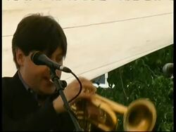 Trumpeter Guy Barker performing, Great Britain Stock Footage