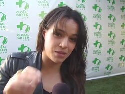 INTERVIEW: Michelle Rodriguez on coming out tonight, on the work Global Green does, and on the oil spill at the Global Green USA 14th Annual Millennium Awards at Santa Monica CA. (Footage by WireImage Video/GettyImages) Stock Footage