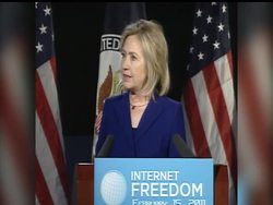 Secretary of State Hillary Clinton says the Internet can allow people to achieve great things, but also do great harm. She says now is the time to discuss what if any rules should be in place concerning the Web. News Clip