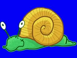 Cartoon Snail on bluescreen loop Stock Footage