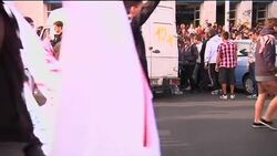 UK downgrade reax, Italy protest, German minister in Athens News Clip