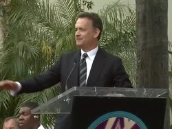 NEWS CAPSULE REPORTER/CHYRON: George Harrison Receives Star Posthumously on the Hollywood Walk of Fame, Hollywood, CA, 4/14/09 Stock Footage