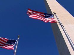 HD SloMo American Flags LA1 (720/24P) Stock Footage