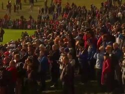 Ryder Cup Gleneagles course general views with spectators News Clip