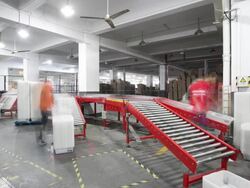 express delivery package sorting assembly line,timelapse. Stock Footage