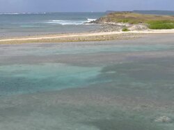 Vista of sea and sandbar on French St. Martin Stock Footage