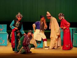 MS Artist performing qinqiang opera in theater, qinqiang is representative folk opera of northwest china AUDIO / xi'an, shaanxi, china Stock Footage