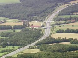 WS AERIAL View of E21 Motorway near Geneva (A40) / Rhone Alpes, France Stock Footage