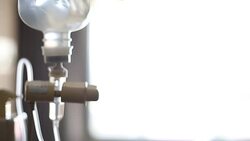 IV solution to help patient, blur shot Stock Footage