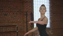 Teenage ballerina doing ballet Stock Footage