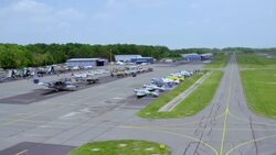 'WS TS PAN AERIAL Shot of US Air Force Civil Air Patrol / Washington DC, United States' Stock Footage