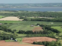 WS View of Annapolis valley / Wolfville, Nova Scotia, Canada Stock Footage