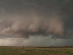 WS View of wall cloud and supercell developing over prairie / Texas, United States Stock Footage