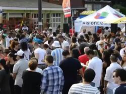 Salsa on St. Clair Ave West Largest Hispanic Festival in Canada Stock Footage