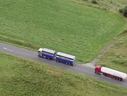 MS AERIAL TS Shot of E21 Motorway near Geneva (A40) / Rhone Alpes, France Stock Footage