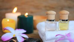 HD:Spa still life of massage oil. Stock Footage
