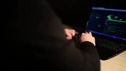 Unrecognizable person typing Stock Footage