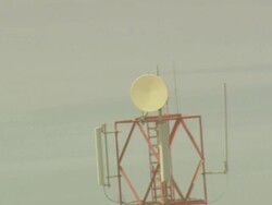 CU AERIAL DS Shot of top part of mobile tower / Qatar Stock Footage