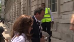 UK Cabinet members arrive for fire meeting News Clip