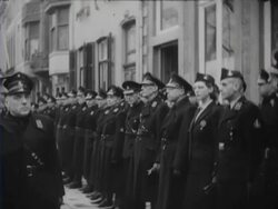 Mussert opens a new district house for the NSB and gives a speech Stock Footage