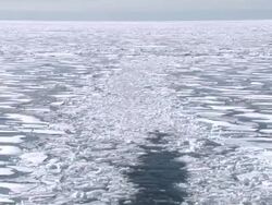 Trail of broken ice left by Icebreaker in the Northwest Passage News Clip