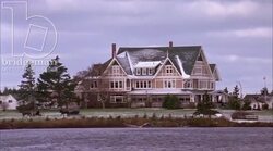 A country home in the countryside in the snow, 1908 - reenactment, clip 13 Stock Footage