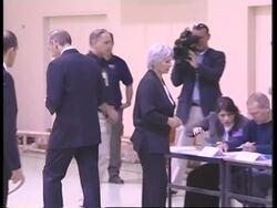 Olmert first to cast his ballot at city school, citizens vote News Clip